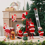 Santa Figure Plush Fabric Jingle Bells