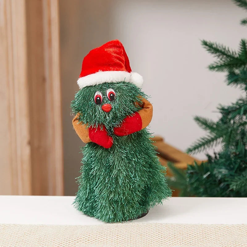 Santa Figure Plush Fabric Jingle Bells