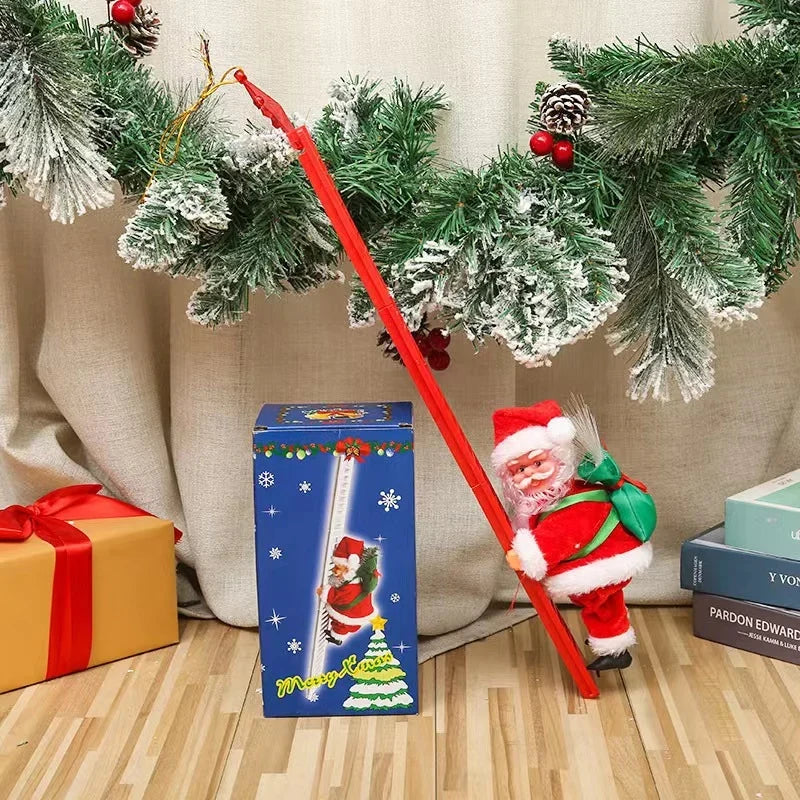 Santa Figure Plush Fabric Jingle Bells