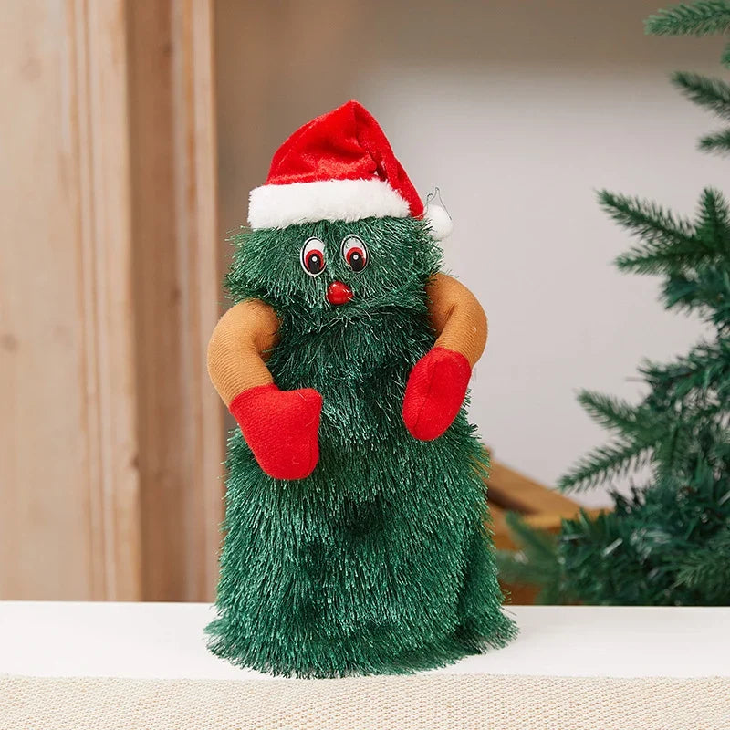 Santa Figure Plush Fabric Jingle Bells