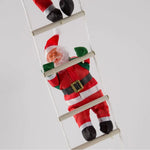 Santa Figurine Climbing Ladder 10 Inch Indoor & Outdoor