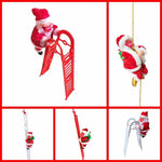 Santa Figurine Fiberglass Climbing Ladder With Face Mask