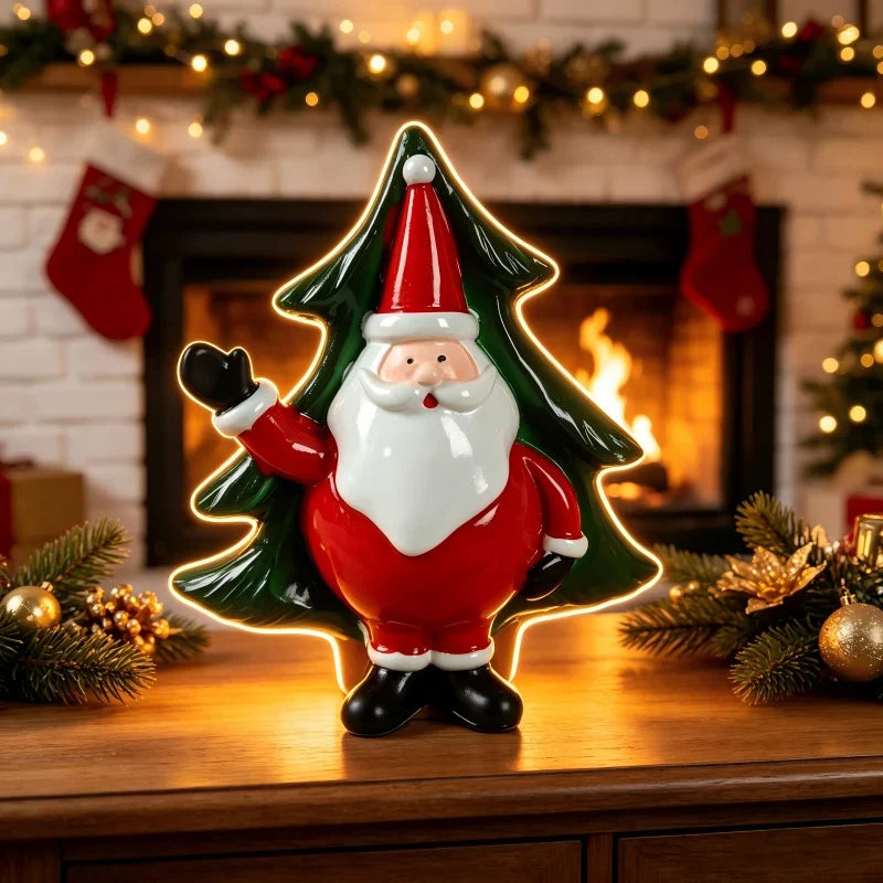 Santa Figurine Hand-Painted Ceramic Tabletop