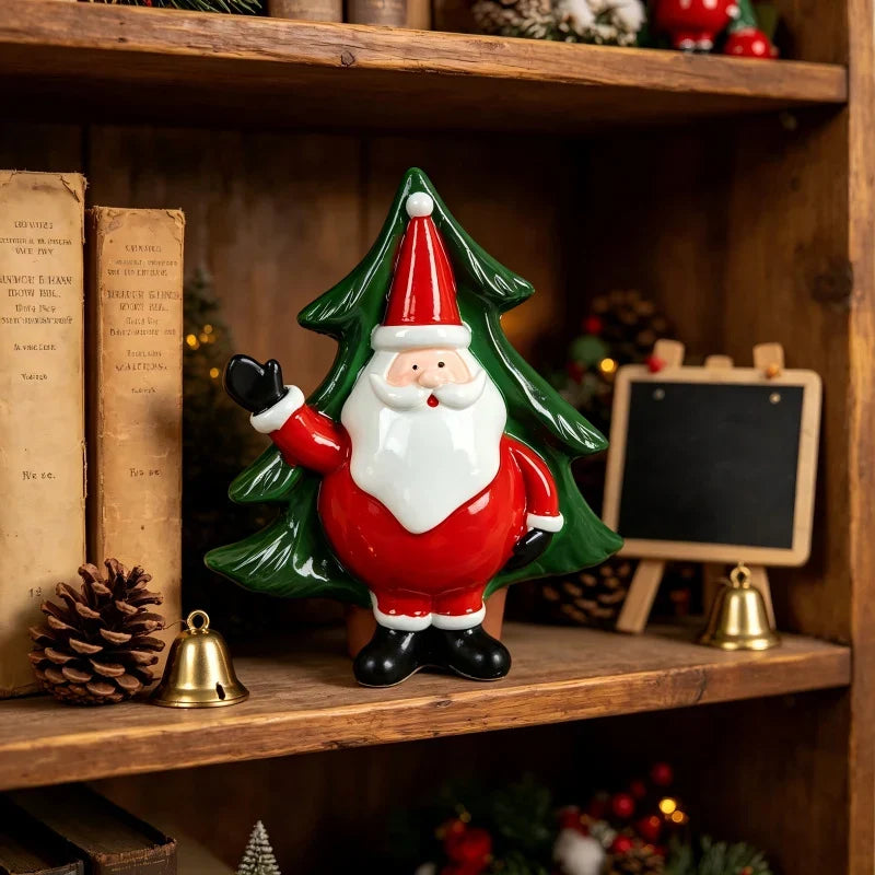 Santa Figurine Hand-Painted Ceramic Tabletop