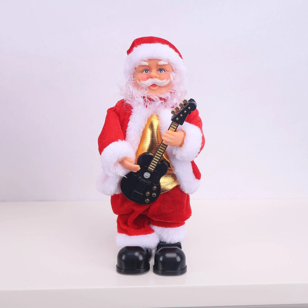 Santa Figurine Hand-Painted Saxophone-Playing Tabletop Decor