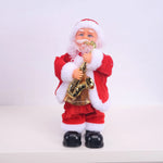 Santa Figurine Hand-Painted Saxophone-Playing Tabletop Decor