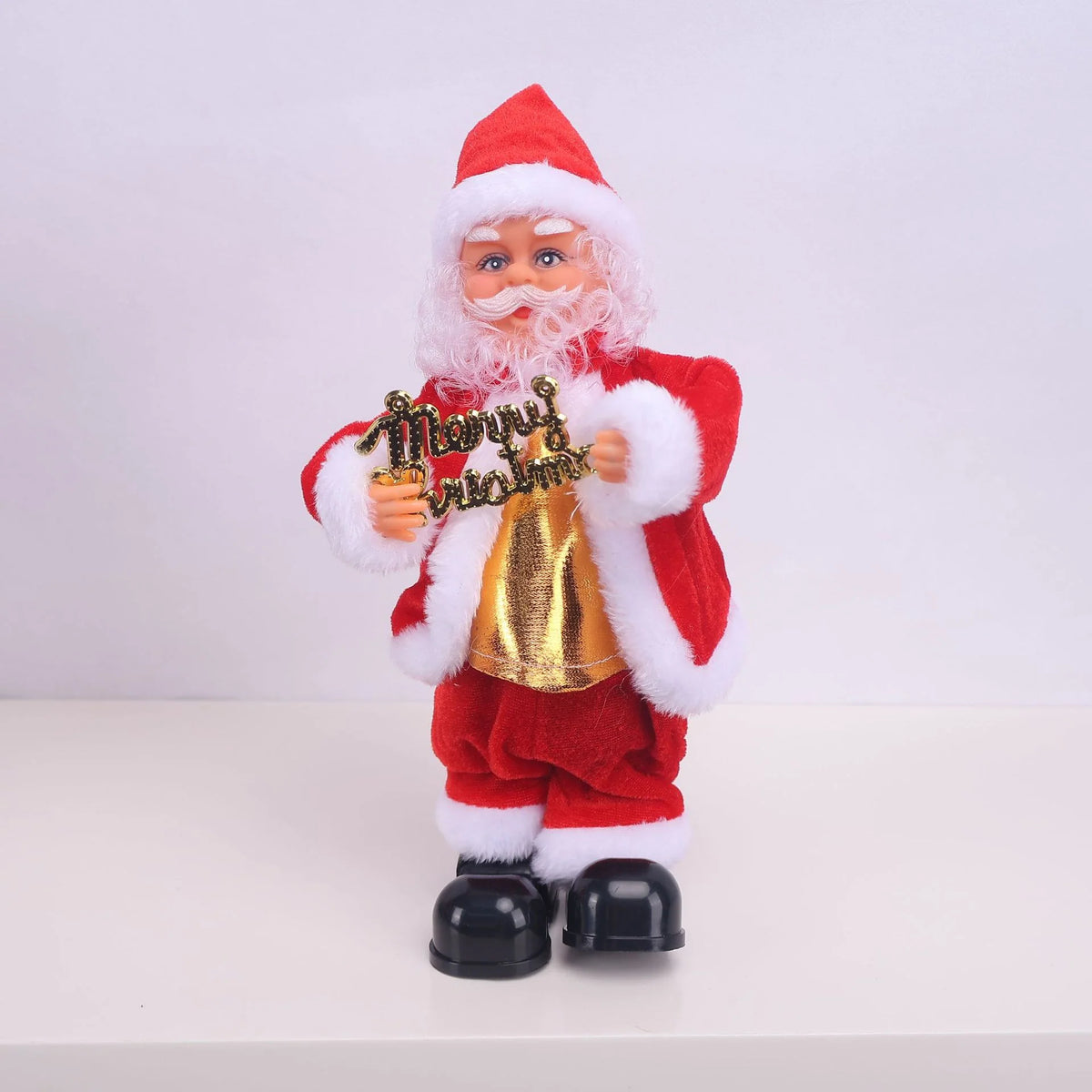 Santa Figurine Hand-Painted Saxophone-Playing Tabletop Decor