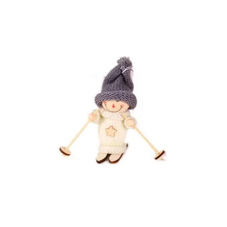Santa Figurine Handmade Knit Suit & Soft Beard