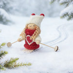 Santa Figurine Handmade Knit Suit & Soft Beard