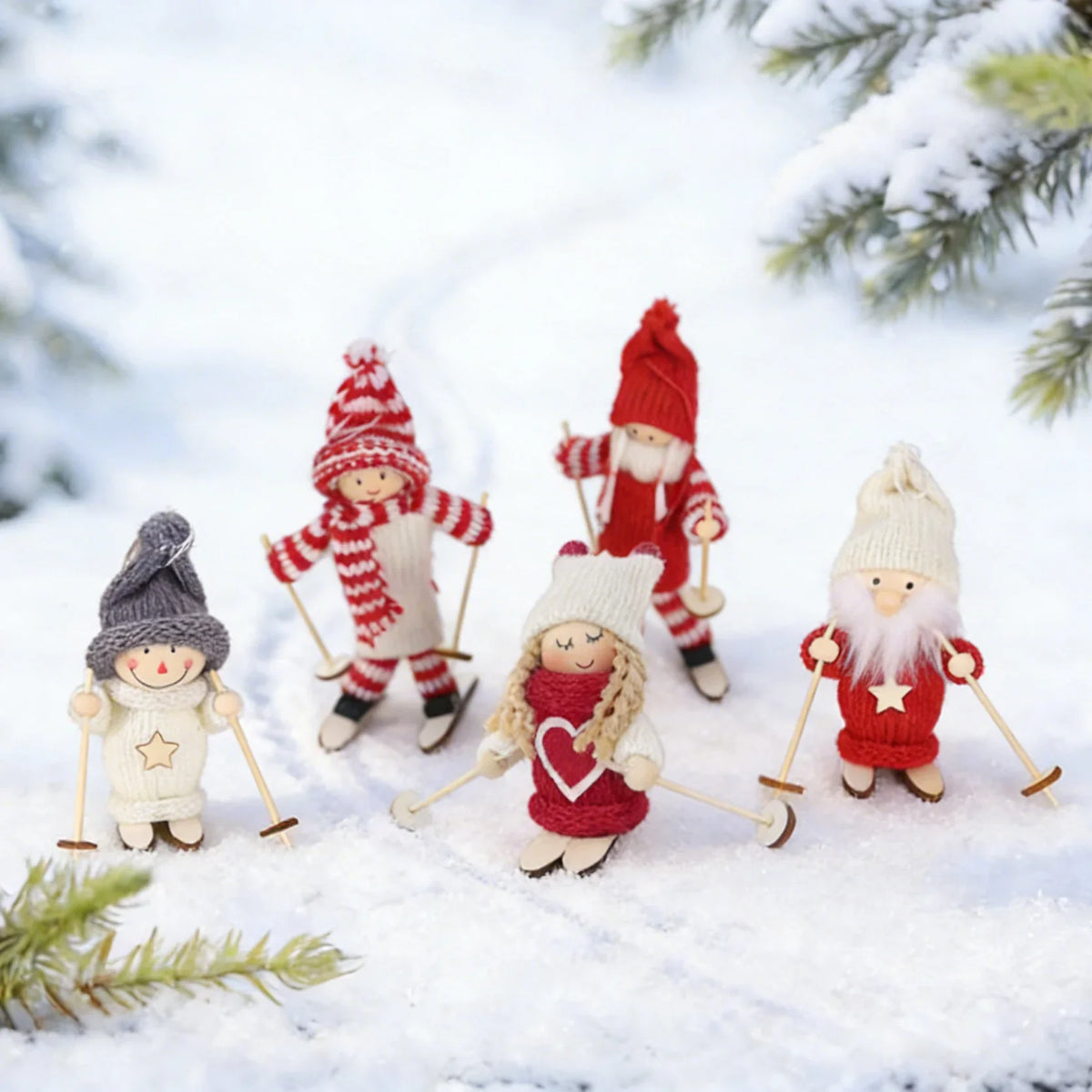 Santa Figurine Handmade Knitted Suit & Beard