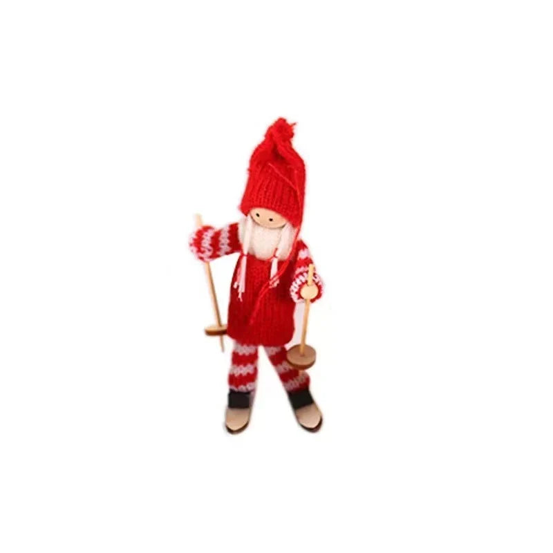 Santa Figurine Handmade Knitted Suit & Beard
