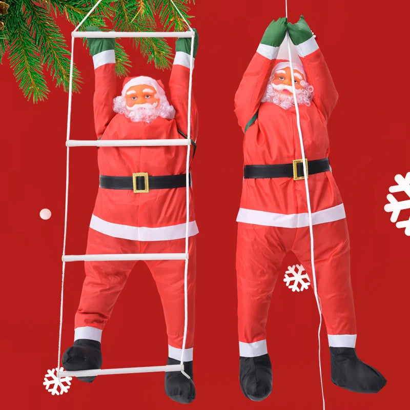Santa Figurine Lifelike Climbing 35 Inch Weather-Resistant