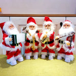 Santa Figurine Musical Fiberglass Set of 4
