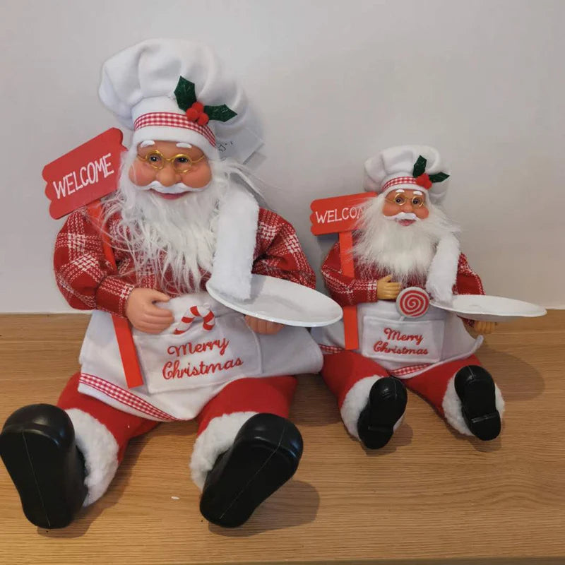 Santa Figurine Set Multiple Poses Durable Materials