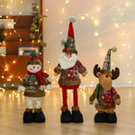 Santa Figurine Soft Plush Vibrant Detailed Tabletop Decor