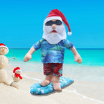 Santa Figurine Surfing Design Durable Resin Indoor & Outdoor