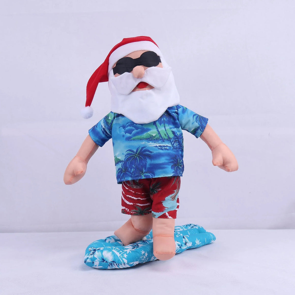 Santa Figurine Surfing Design Durable Resin Indoor & Outdoor