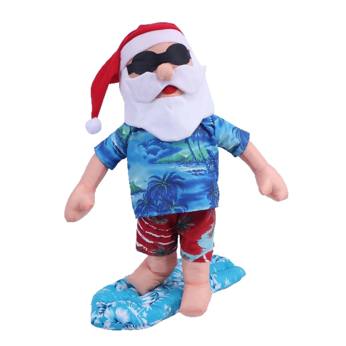 Santa Figurine Surfing Design Durable Resin Indoor & Outdoor