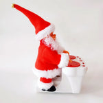 Santa Figurine Two Santas Playing Music Durable Colorful