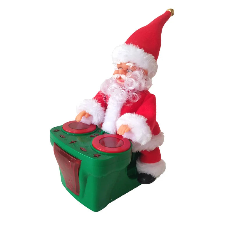 Santa Figurine Two Santas Playing Music Durable Colorful