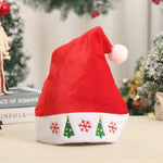 Santa Hat Embroidered Merry Christmas White Fur Trim