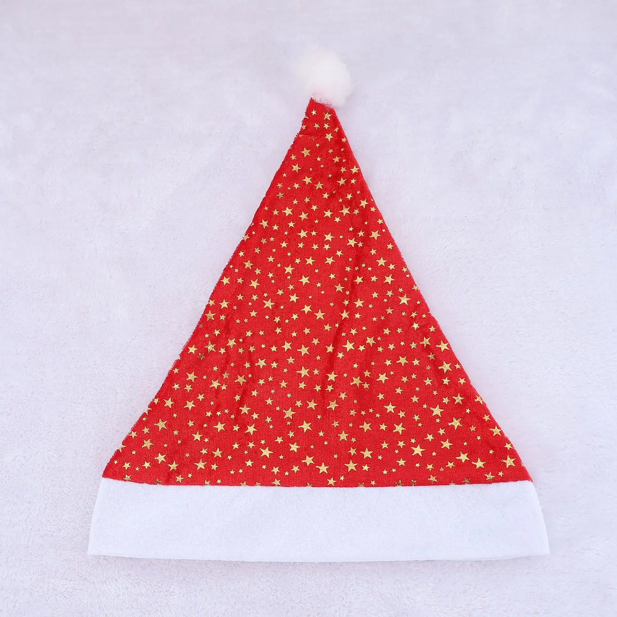 Santa Hat Fleece Faux Fur Trim & Pom-Pom