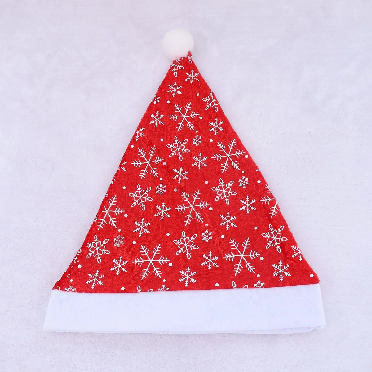 Santa Hat Soft Fleece Faux Fur Pom-Pom One Size
