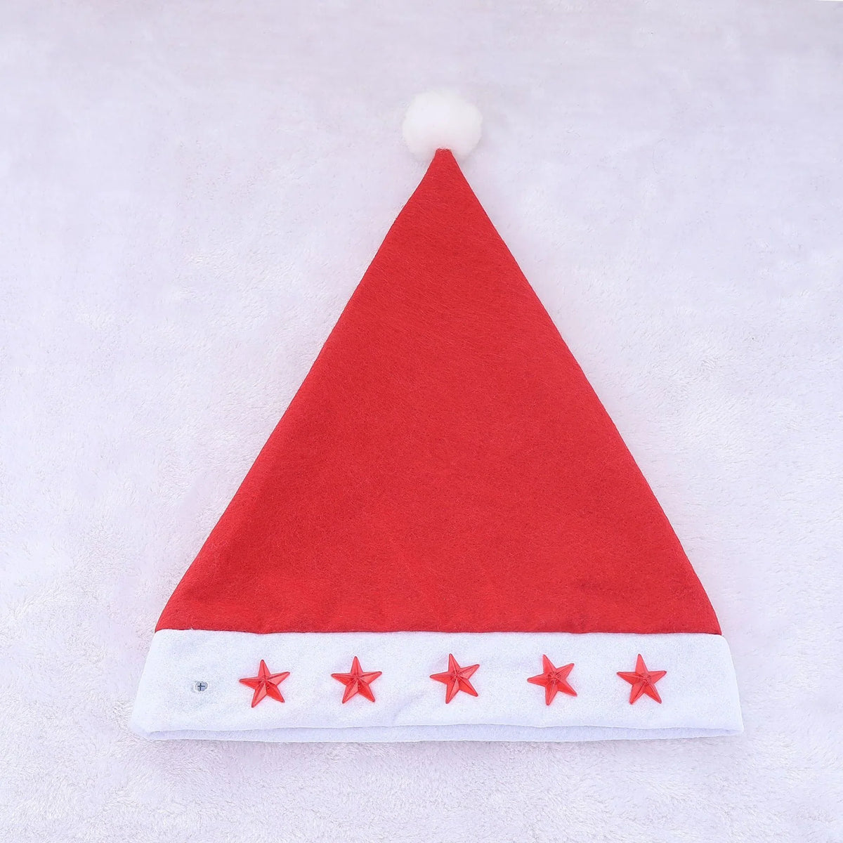 Santa Hat Soft Fleece Faux Fur Pom-Pom One Size