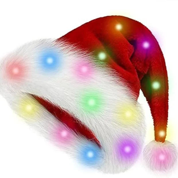 Santa Hat Soft Fleece Faux Fur Pom-Pom One Size