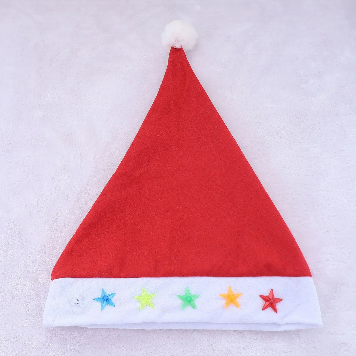 Santa Hat Soft Fleece Faux Fur Trim & Pom-Pom