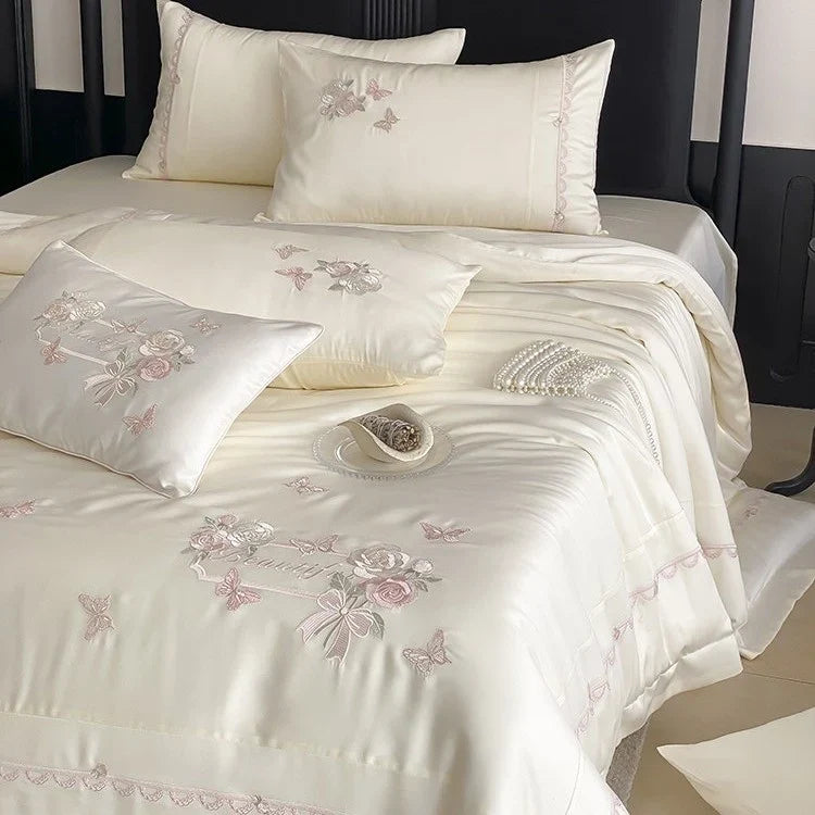 Satin Bedding Set Silky & Breathable Embroidered