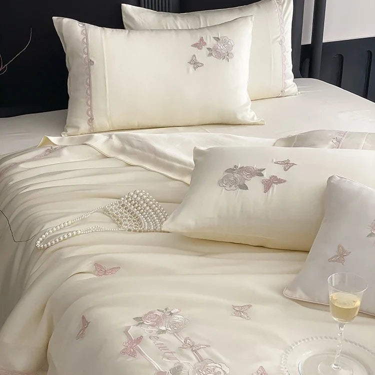 Satin Bedding Set Silky & Breathable Embroidered