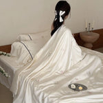 Satin Bedding Set Temperature-Regulating Floral Embroidery