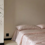 Satin Bedding Set Watercolor Floral 4-Piece Machine Washable