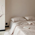 Satin Bedding Set Watercolor Floral 4-Piece Machine Washable