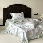 Satin Bedding Set Watercolor Floral Cooling & Breathable