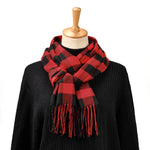 Scarf Cashmere Cotton Blend Plaid Tassel Detail