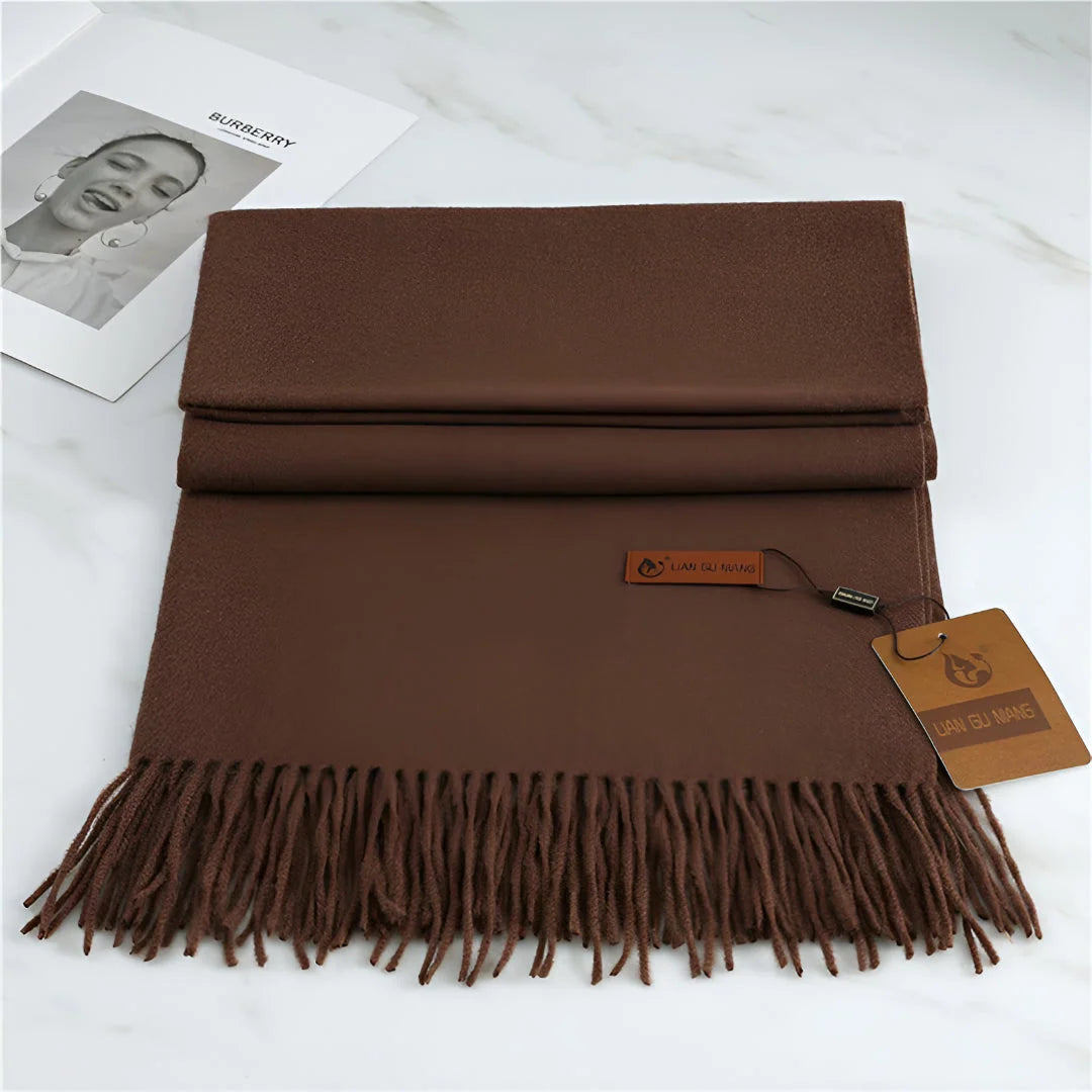 Scarf Cashmere Warmth Solid Color Fringe Trim