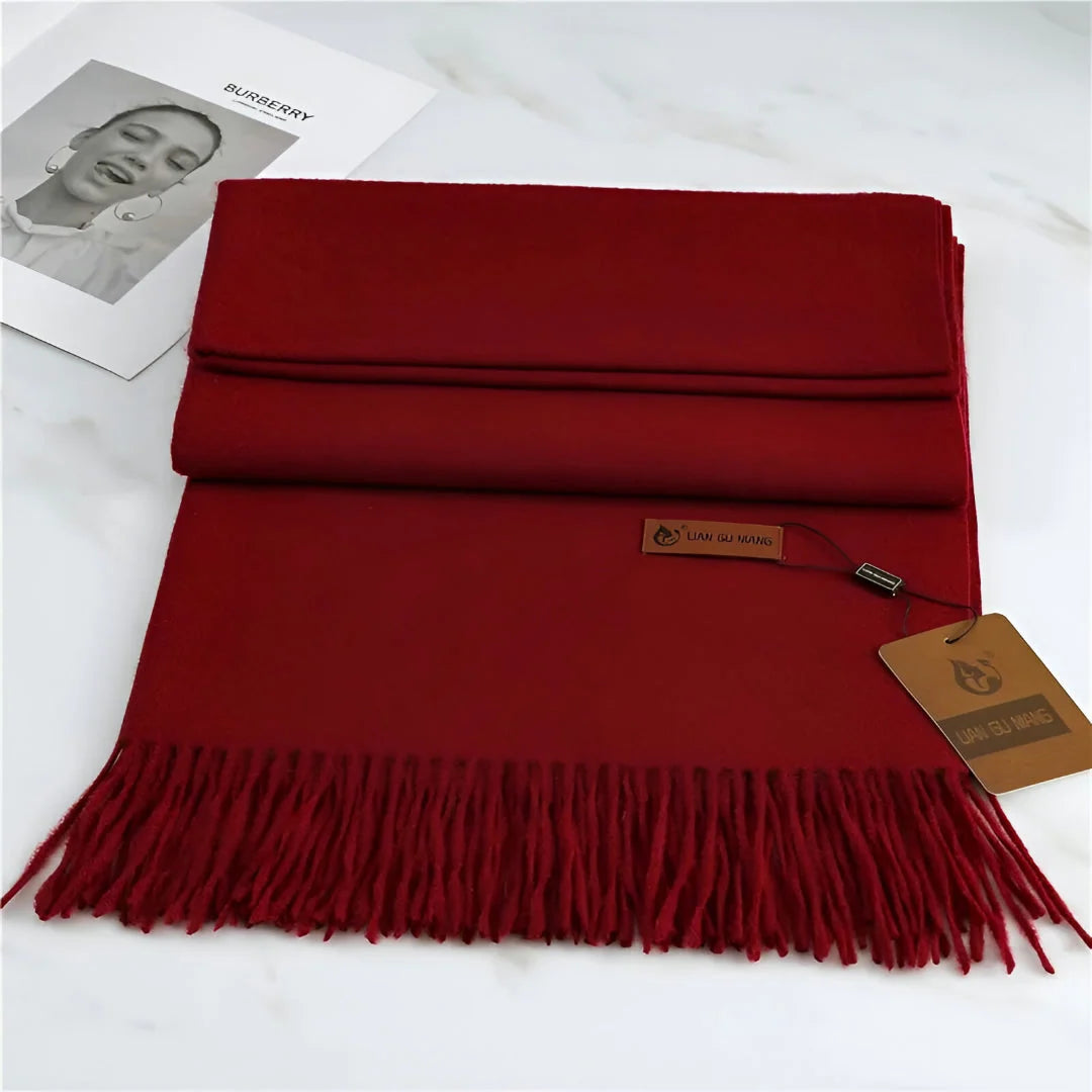 Scarf Cashmere Warmth Solid Color Fringe Trim