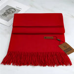 Scarf Cashmere Warmth Solid Color Fringe Trim