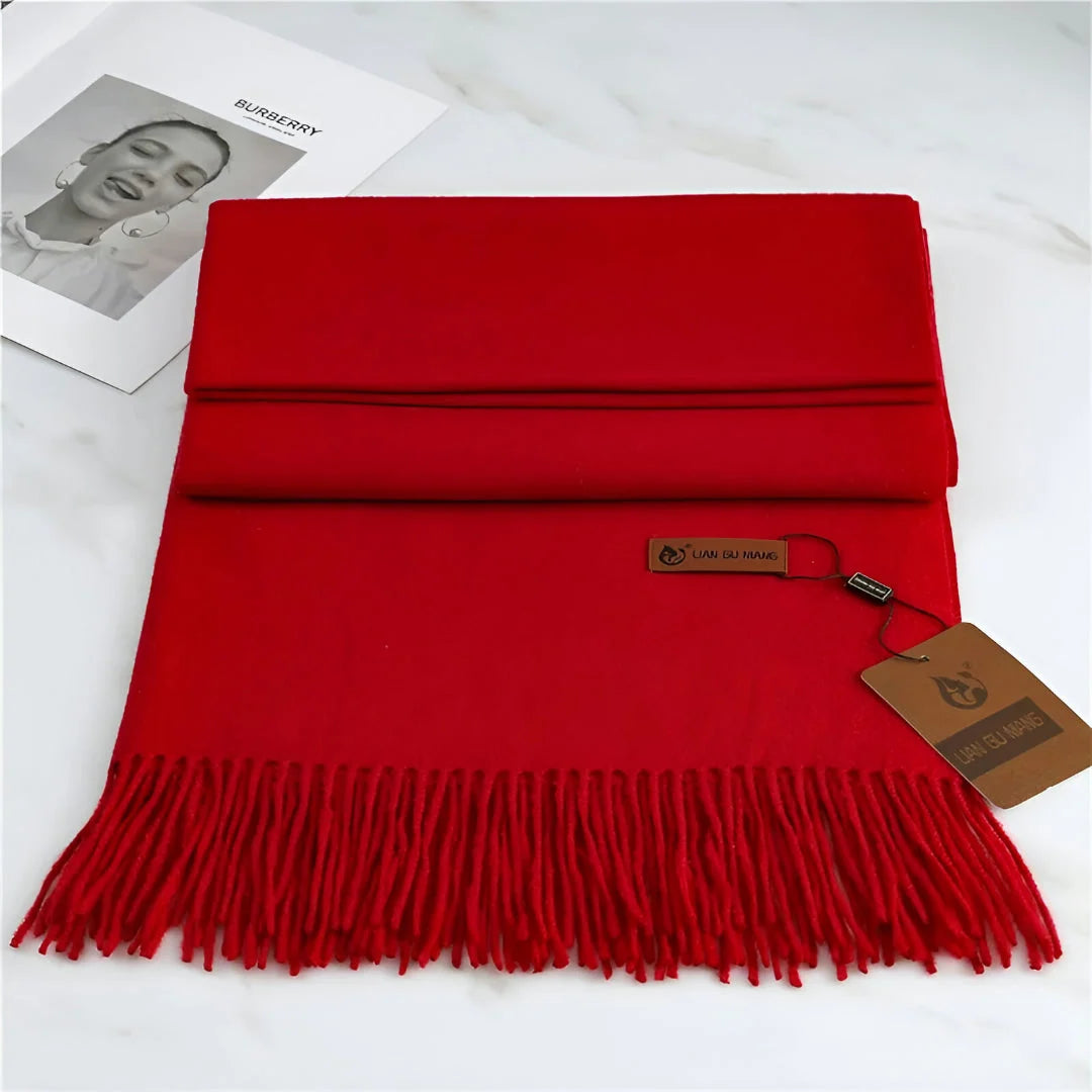 Scarf Cashmere Warmth Solid Color Fringe Trim