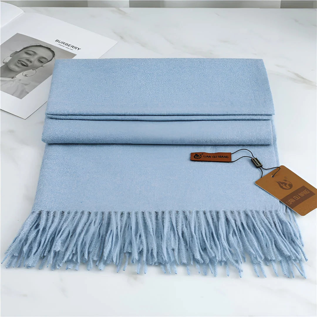 Scarf Cashmere Warmth Solid Color Fringe Trim