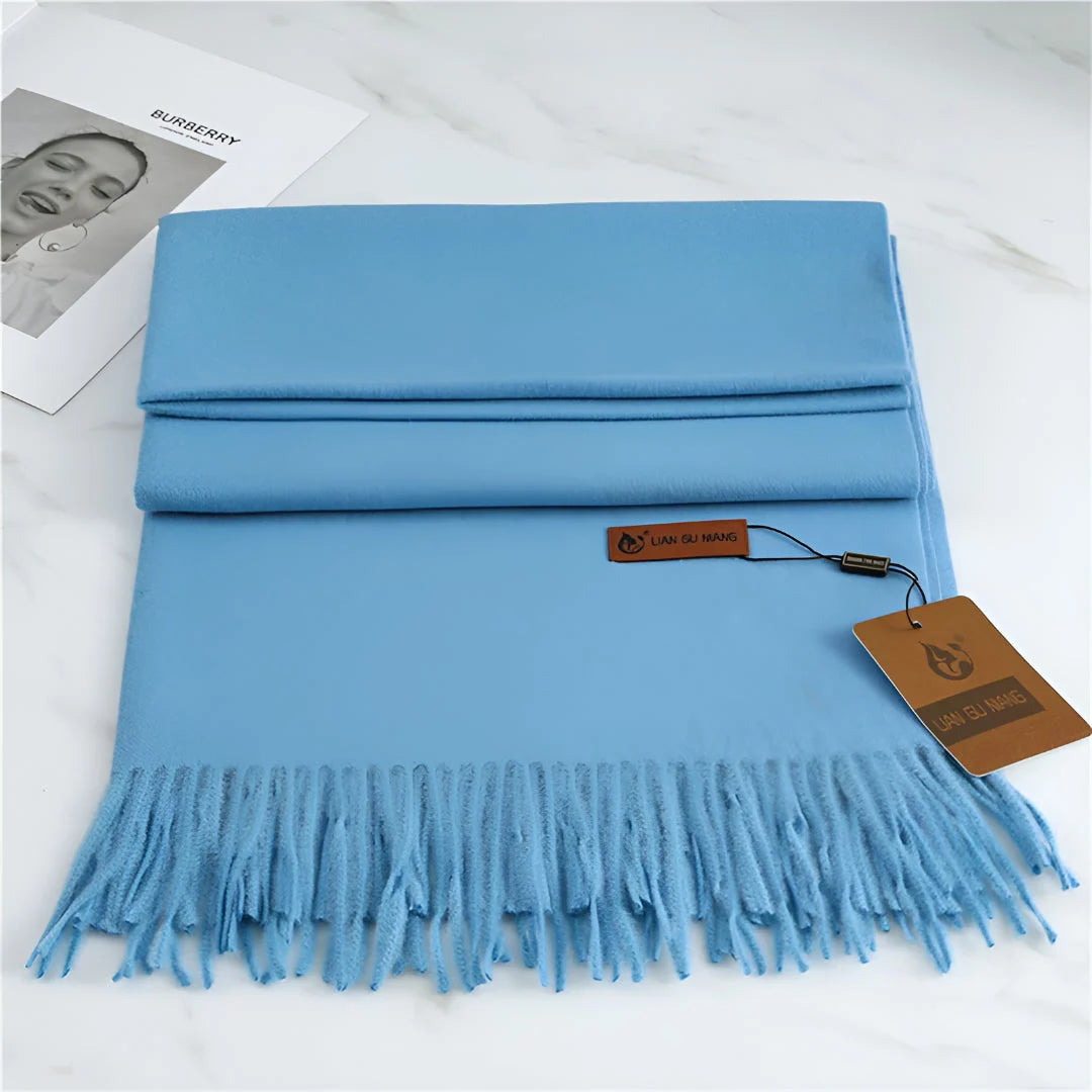 Scarf Cashmere Warmth Solid Color Fringe Trim