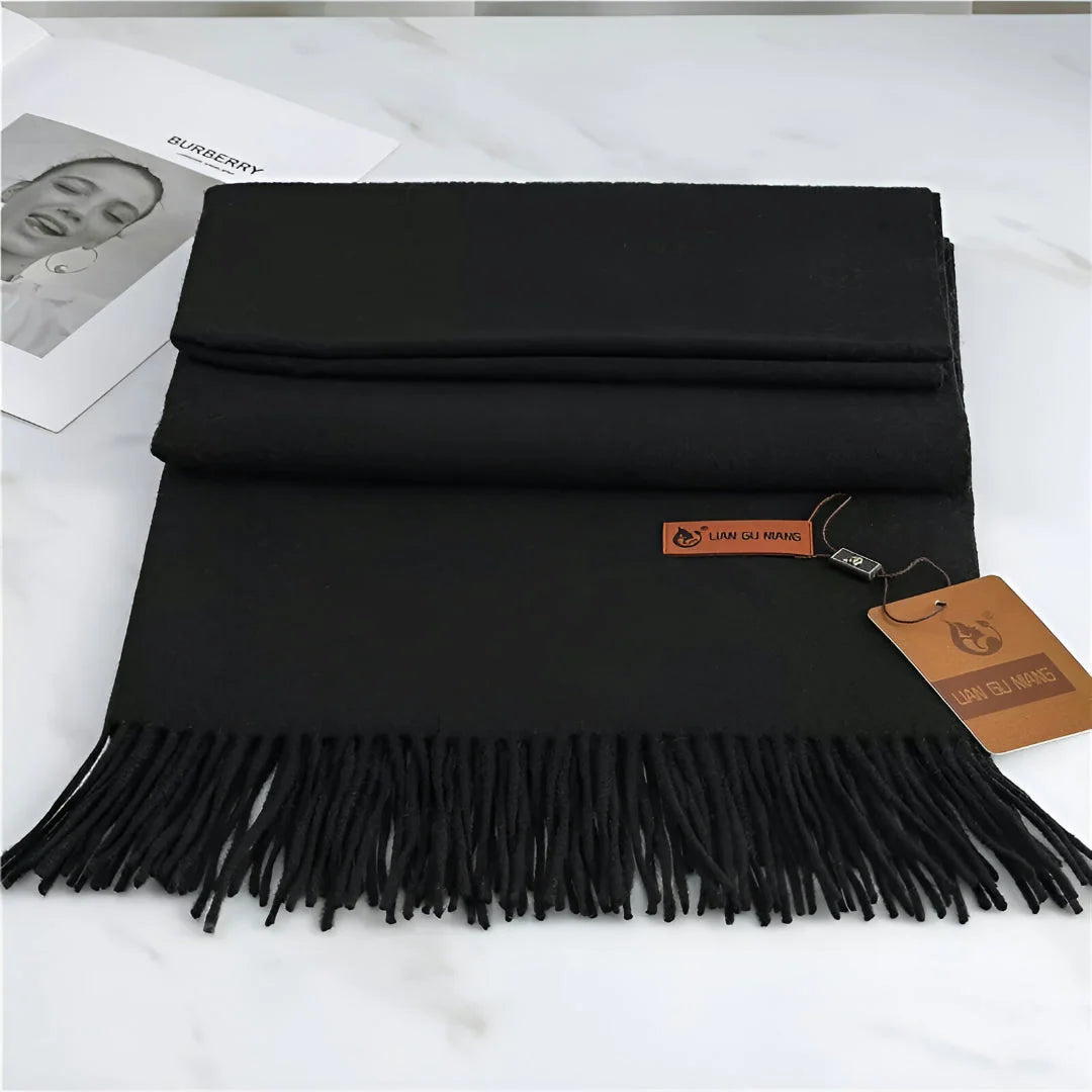 Scarf Cashmere Warmth Solid Color Fringe Trim