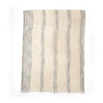 Scarf Cotton-Linen Blend Striped With Fringe