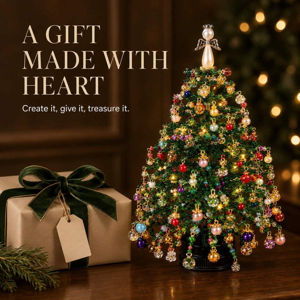 Seasonal Tree Craft Kit Beaded Tabletop Reusable