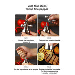 Seasoning Grinder Ceramic Core Adjustable Grind Stainless Steel Shell