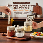 Seasoning Jar Glass Built-In Scoop & Airtight Seal