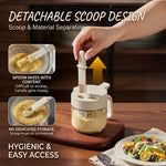 Seasoning Jar Glass Built-In Scoop & Airtight Seal
