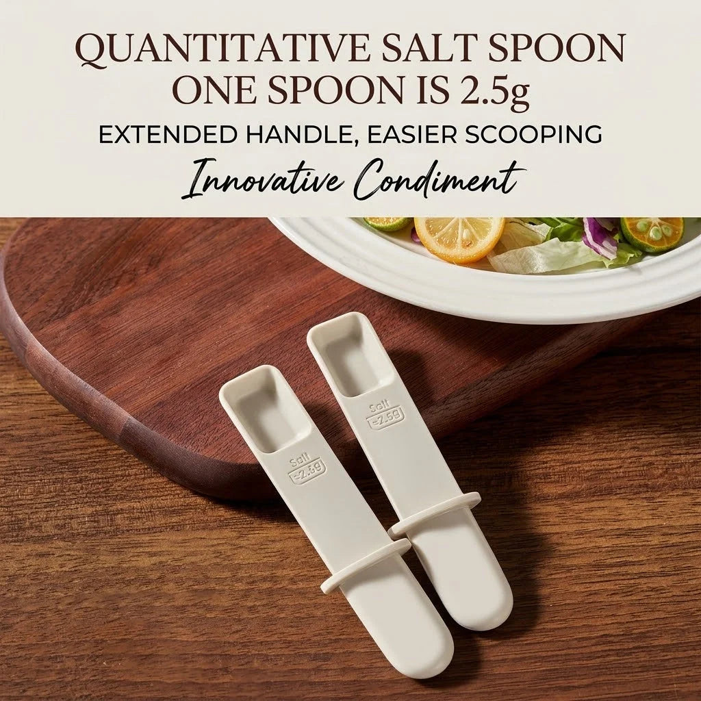 Seasoning Jar Glass Built-In Scoop & Airtight Seal
